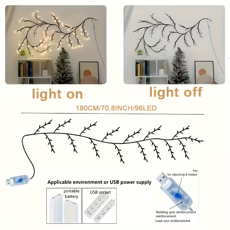 Indoor Wall Decoration Artificial Plant Tree Branch Lamp