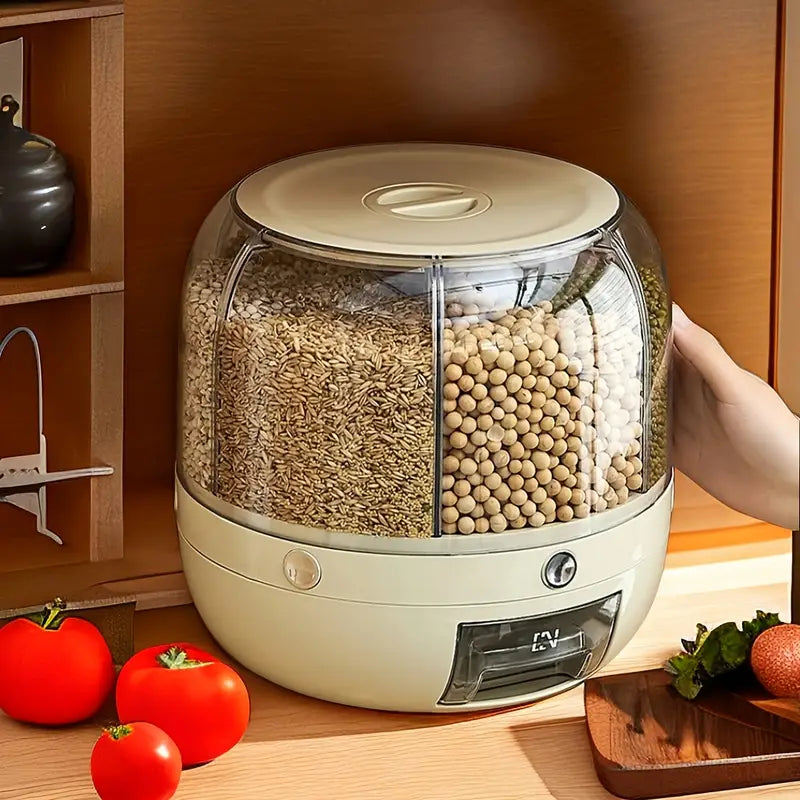 Multi compartment rotating rice bucket- large size