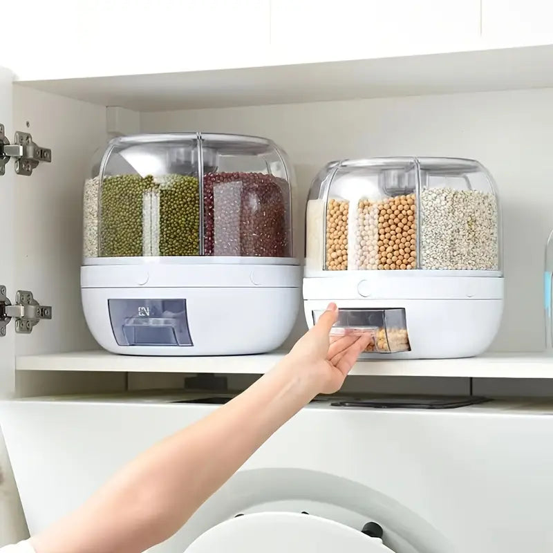 Multi compartment rotating rice bucket- large size