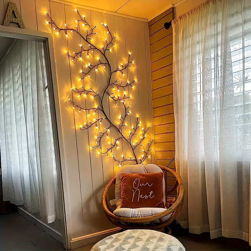 Indoor Wall Decoration Artificial Plant Tree Branch Lamp