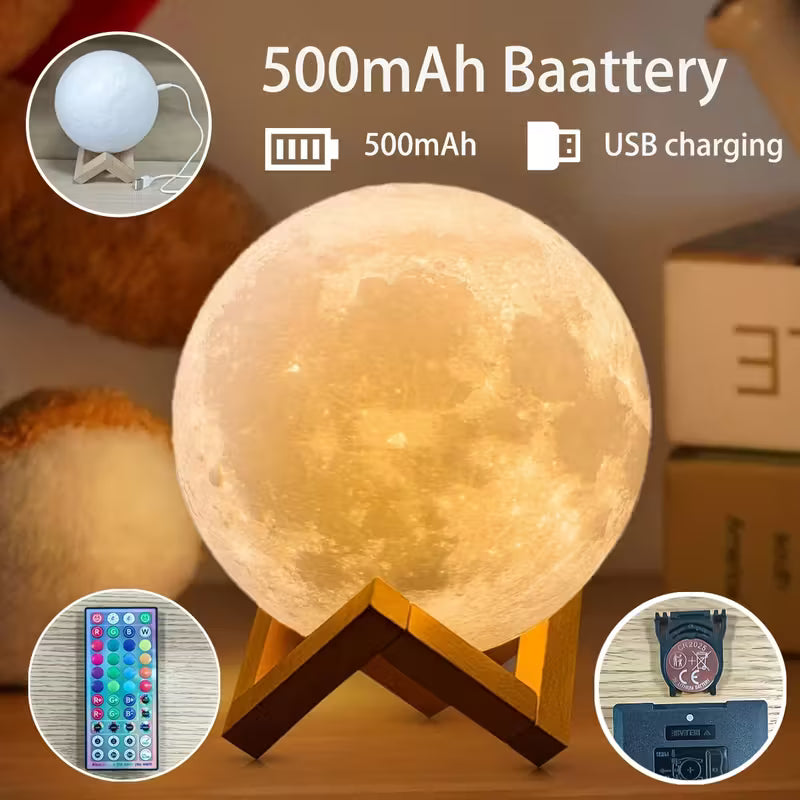 Wooden Moon Lamp