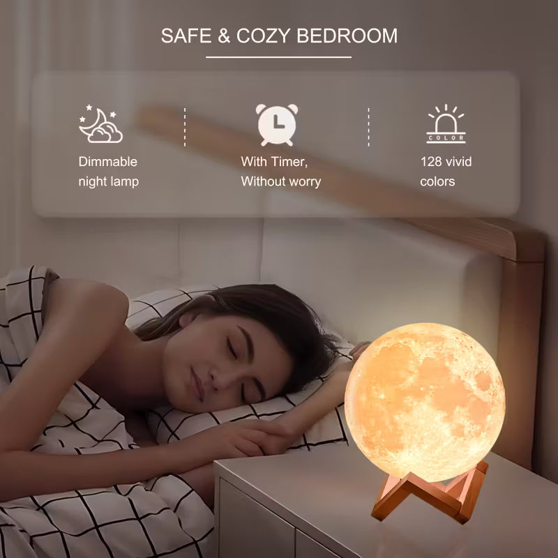 Wooden Moon Lamp