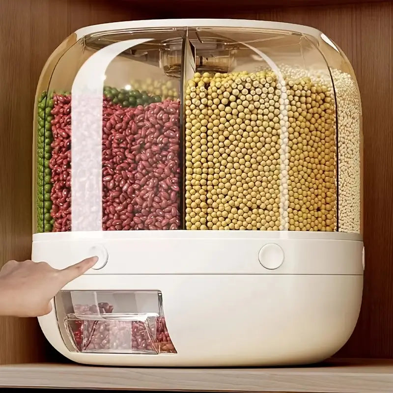 Multi compartment rotating rice bucket- large size